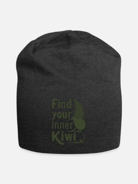 Finde Deinen Inneren Kiwi - Neuseeland Souvenir - Jersey-Beanie - Anthrazit