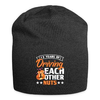 13 Jahre Liebe Zuneigung Fuchs Design - Jersey-Beanie - Anthrazit - Vorne