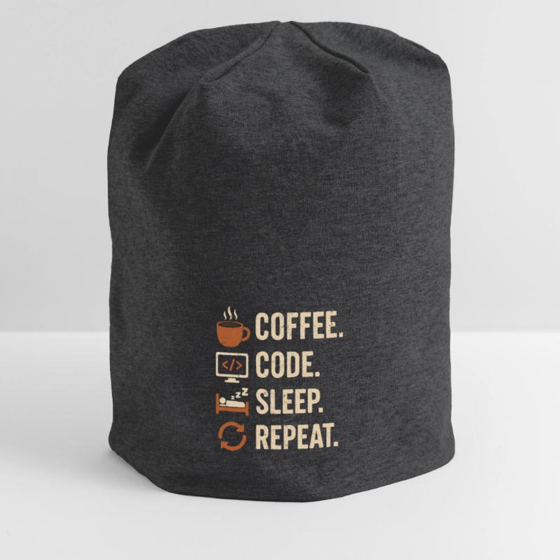 Codeur Geek Routine – Café, Code, Dodo, Encore Bonnet en jersey