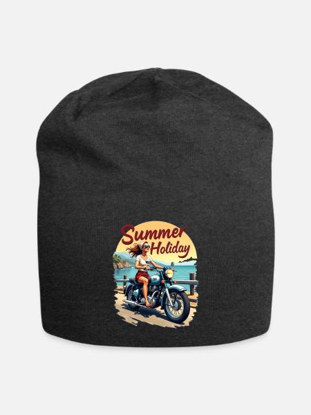 Motorrad Summer Holiday Urlaub Bikerin - Jersey-Beanie - Anthrazit
