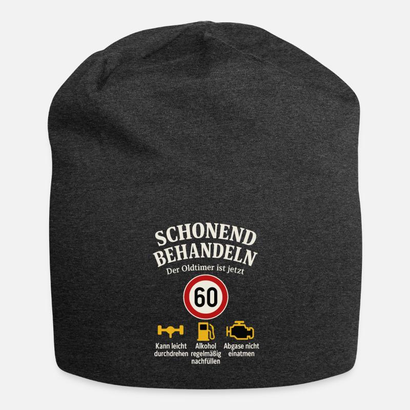 Schonend Behandeln Der Oldtimer Ist Jetzt 60 - Jersey-Beanie - Anthrazit