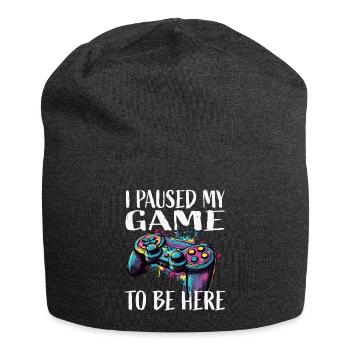 I paused my game – Controller Art - Jersey Beanie - charcoal grey - Front