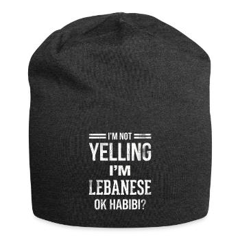 Not Yelling I’m Lebanese OK Habibi - Jersey Beanie - charcoal grey - Front