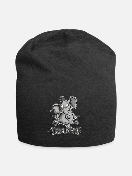 Irrelefant Cartoon Motiv Elefant Wortspiel Humor - Jersey-Beanie - Anthrazit