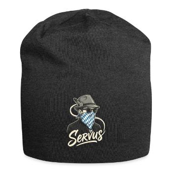 Servus Mann Mit Hut Und Tuch Bayern Berge - Jersey-Beanie - Anthrazit - Vorne