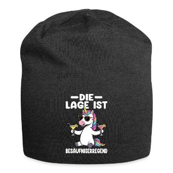 Einhorn Party Besäufniserregend Lustiger Spruch - Jersey-Beanie - Anthrazit - Vorne