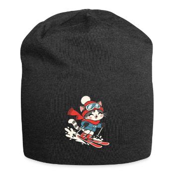 Skifahrer Weintrinken Winterurlaub Berge - Jersey-Beanie - Anthrazit - Vorne