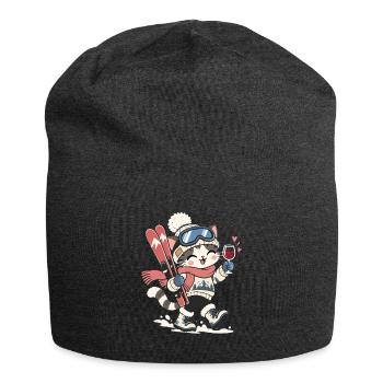 Skifahren Wein Winterurlaub Berge Skihütte - Jersey-Beanie - Anthrazit - Vorne