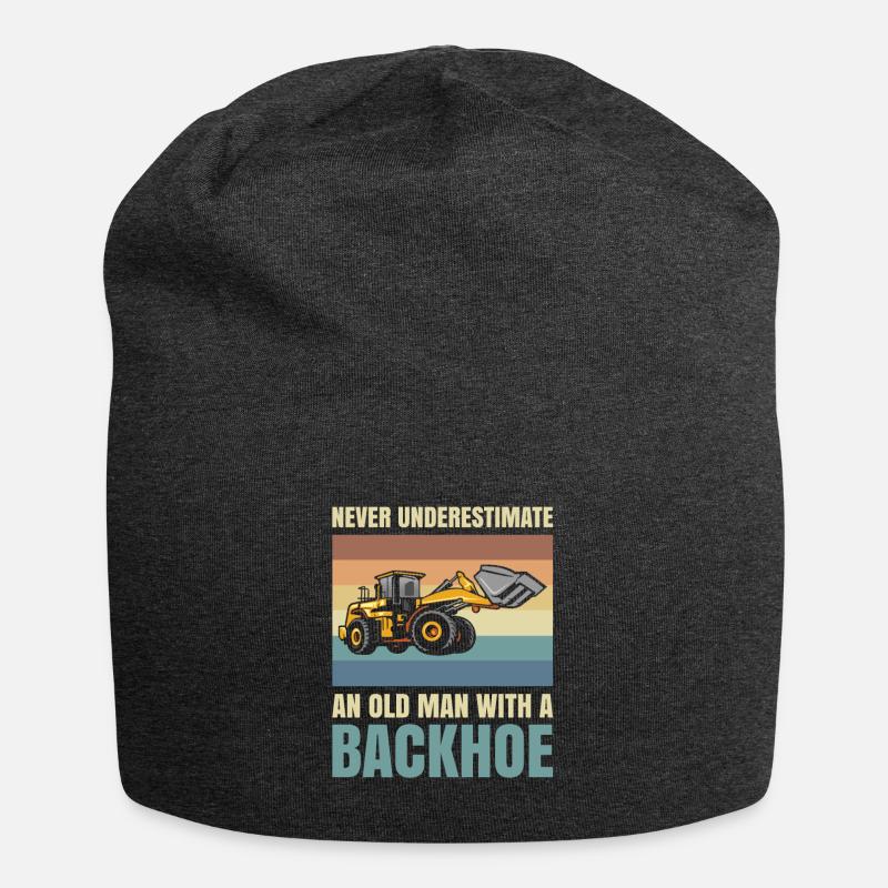 Never underestimate an old man with - Jersey Beanie - charcoal grey