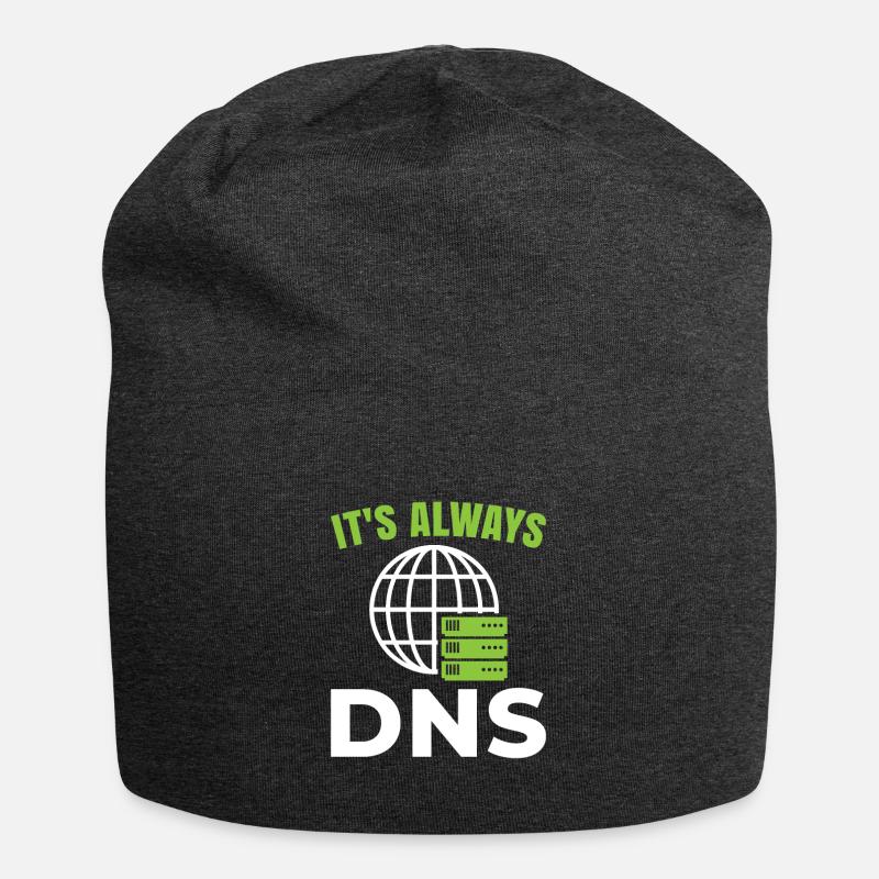 It's always dns for networking computer fan - Jersey Beanie - charcoal grey