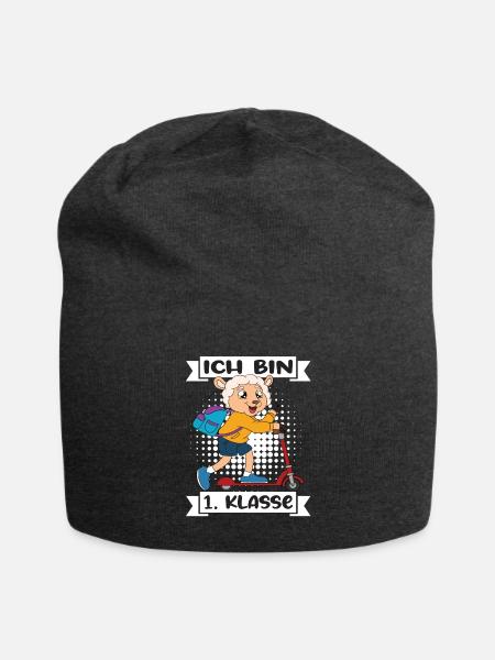 Ich Bin 1 Klasse Einschulung Schulanfang - Jersey-Beanie - Anthrazit
