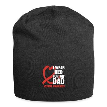 Je porte du rouge pour mon père pour tout le monde - Bonnet en jersey - charbon - Devant