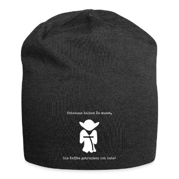 Schnauze halten Du musst - Kaffee - Jersey-Beanie - Anthrazit - Vorne