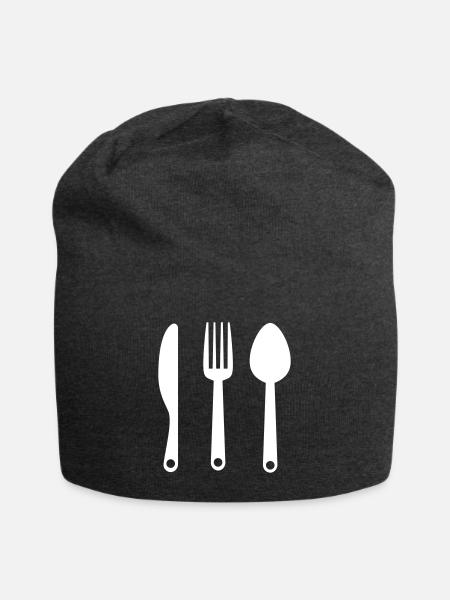Gabel Besteck - Jersey-Beanie - Anthrazit