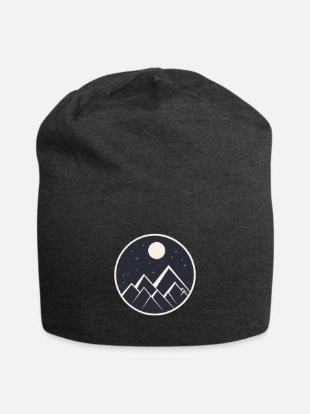 Logo "Berg in Sternennacht" - Jersey-Beanie - Anthrazit