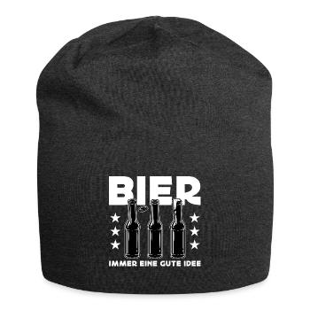 Bier Gute Idee Biertrinken Saufen Party Funshirt - Jersey-Beanie - Anthrazit - Vorne
