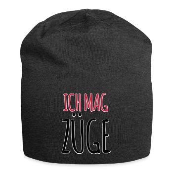 Lustiger Spruch Ich mag Züge Zugfahrer Geschenk - Jersey-Beanie - Anthrazit - Vorne