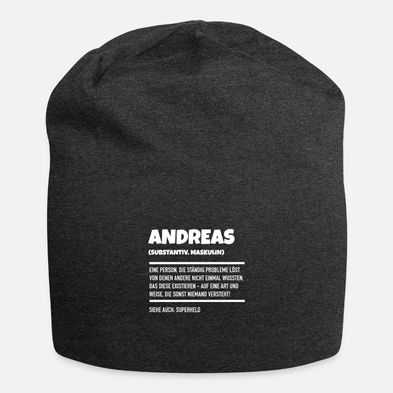 Andreas Name Geschenk - Jersey-Beanie - Anthrazit