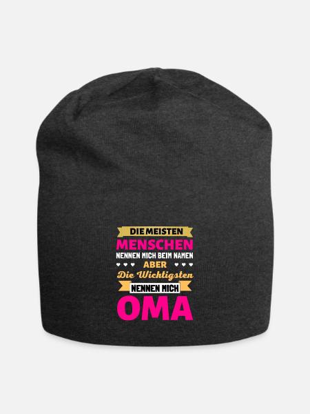 Oma Geschenk zum Geburtstag - Omi ist die beste - Jersey-Beanie - Anthrazit