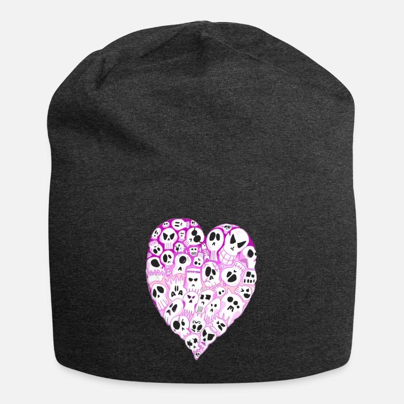 Happy Valentine Skulls - Bonnet en jersey - charbon
