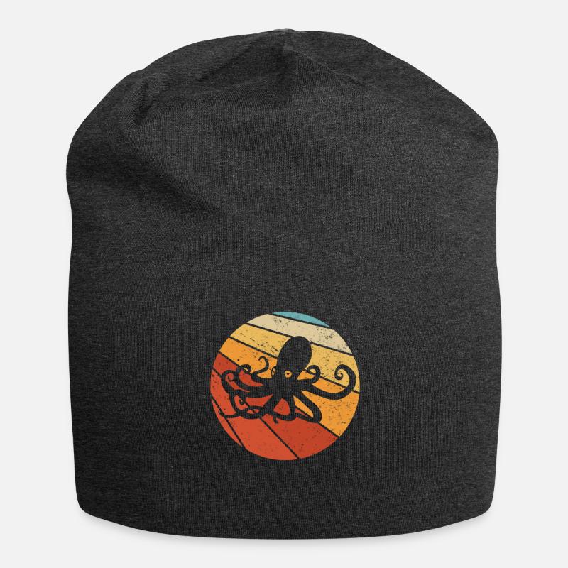 Krake Oktopus Geschenkidee - Jersey-Beanie - Anthrazit