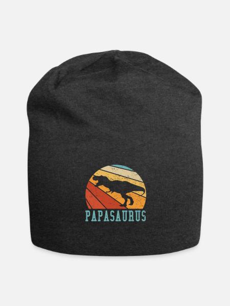 Papasaurus Papa Papi Vater Geschenkidee - Jersey-Beanie - Anthrazit
