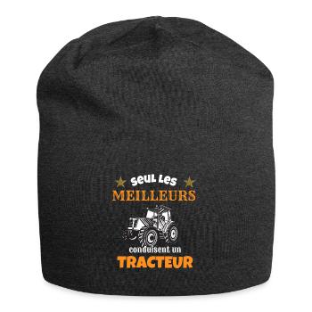 Seul les meilleurs conduisent un tracteur cadeau - Bonnet en jersey - charbon - Devant