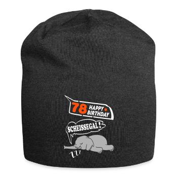 Geburtstag 78 Jahre Birthday Elefant Scheissegal - Jersey-Beanie - Anthrazit - Vorne