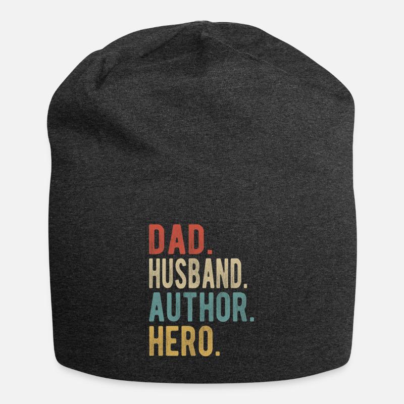 Autor: Papa, Ehemann, Held - Jersey-Beanie - Anthrazit