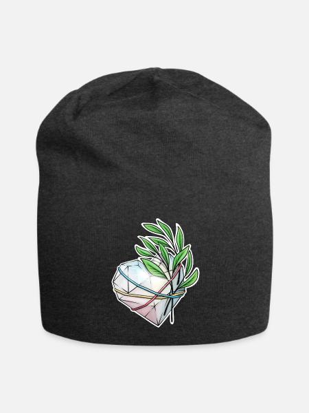 Kristall Herz - Jersey-Beanie - Anthrazit