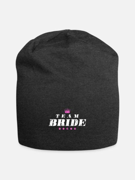 Team Bride Hochzeit Spruch - Jersey-Beanie - Anthrazit