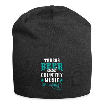 camions bière musique country - Bonnet en jersey - charbon - Devant