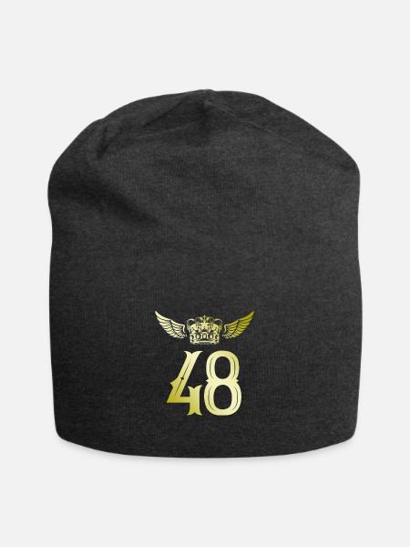 48 Zahl Krone - Jersey-Beanie - Anthrazit