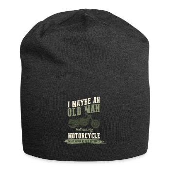 Motorcycle Old Man - Jersey Beanie - charcoal grey - Front