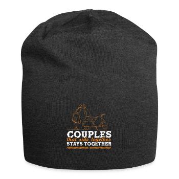 couples de motards disant couple - Bonnet en jersey - charbon - Devant