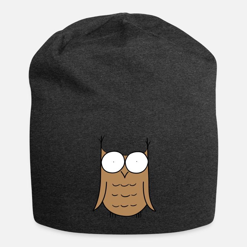 Eule - Jersey-Beanie - Anthrazit