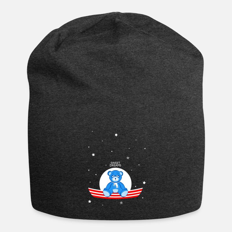 Sleepy Teddy Bear - Jersey Beanie - charcoal grey