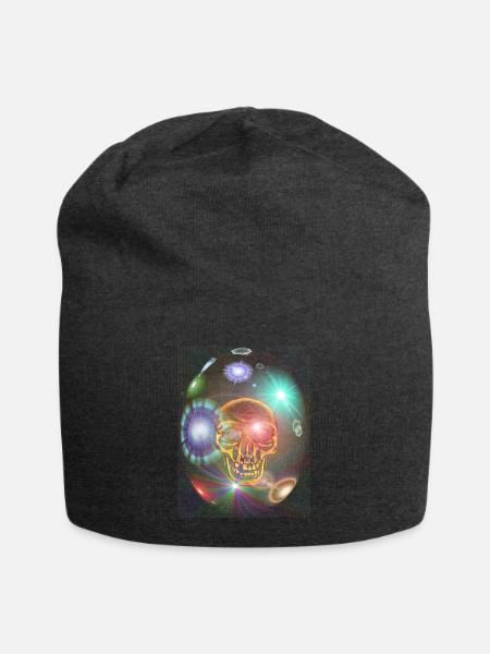 Kosmos Ei mit Totenkopf - Jersey-Beanie - Anthrazit