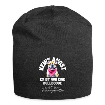 KEINE ANGST ... Bulldogge Bulldog Bulldoggen - Jersey-Beanie - Anthrazit - Vorne