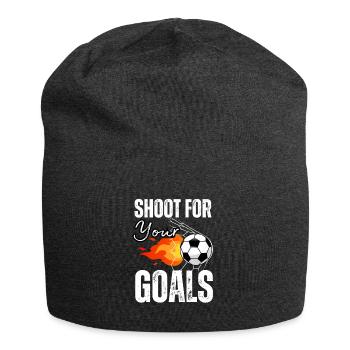 Shoot For Your Goals Football Motivation Inspiration - Jersey Beanie - charcoal grey - Front