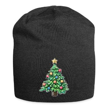 Arbre de Noël festif avec des ornements colorés - Bonnet en jersey - charbon - Devant
