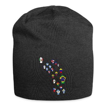 Flag Mosaic of Latin America Resistance - Jersey Beanie - charcoal grey - Front