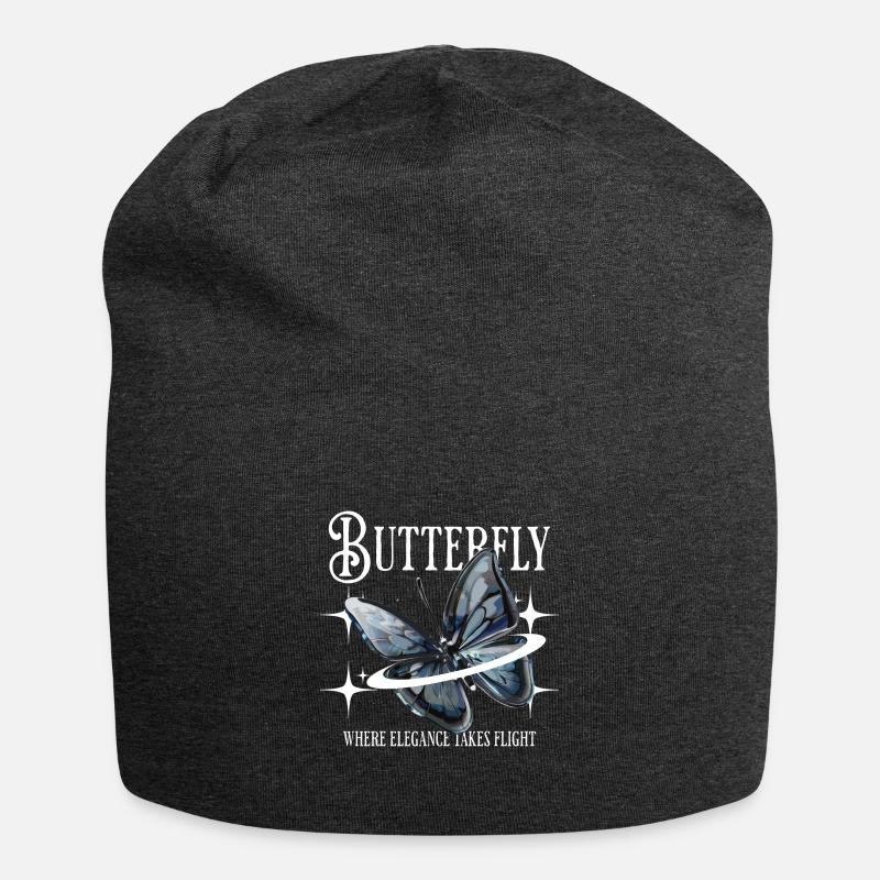 Butterfly Where Elegance Takes Flight - Jersey-Beanie - Anthrazit
