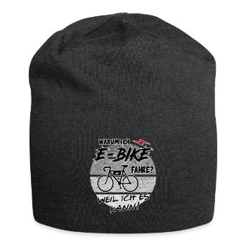 E Bike Elektrofahrrad Fahrrad fahren - Jersey-Beanie - Anthrazit - Vorne