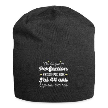 44 ans de perfection / cadeau anniversaire 44 ans - Bonnet en jersey - charbon - Devant
