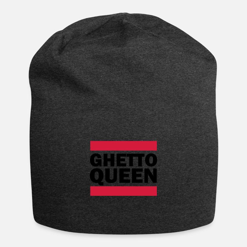 Ghetto Queen - Jersey Beanie - charcoal grey