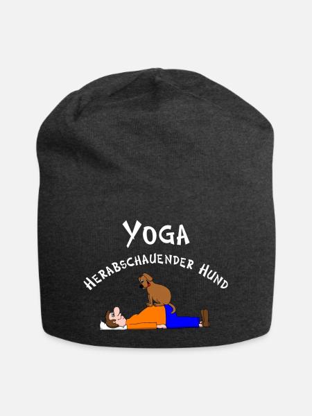 Yoga, Yogi, herabschauender Hund Asana - Jersey-Beanie - Anthrazit