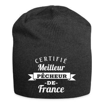 Tee shirt pêcheur meilleur pêcheur humour cadeau. - Bonnet en jersey - charbon - Devant