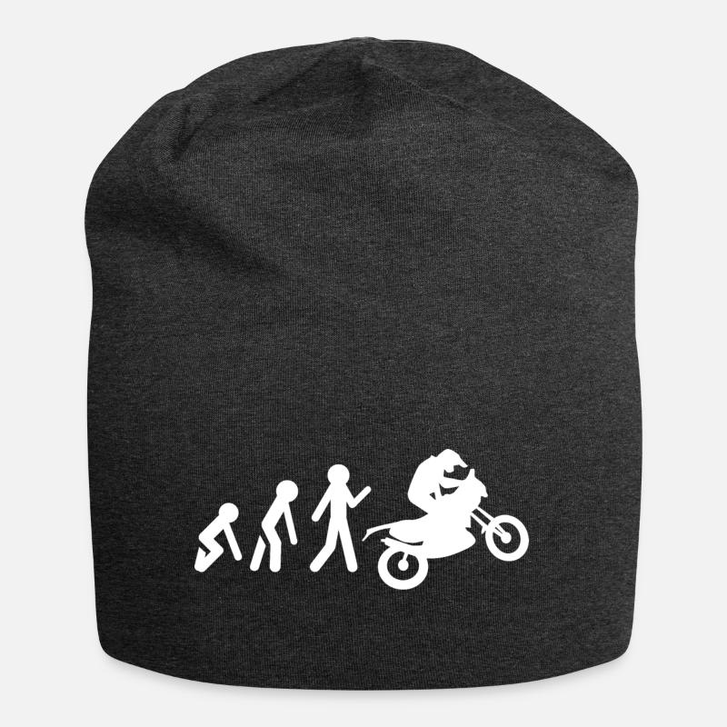 Evolution Biker Motorrad Geschenkidee Humor - Jersey-Beanie - Anthrazit