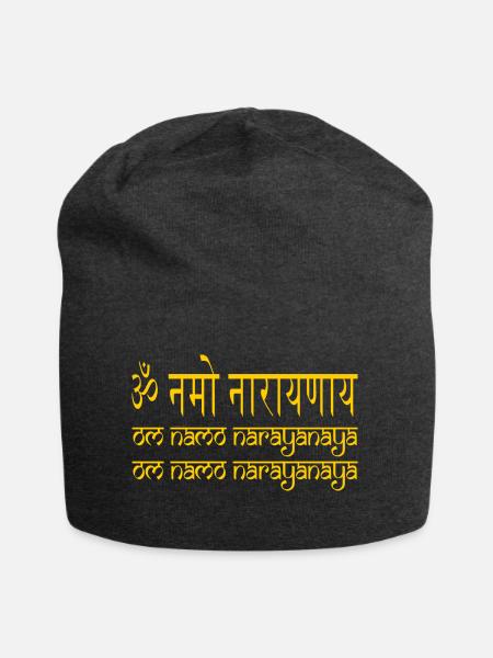 om namo narayanaya yellow - Jersey-Beanie - Anthrazit